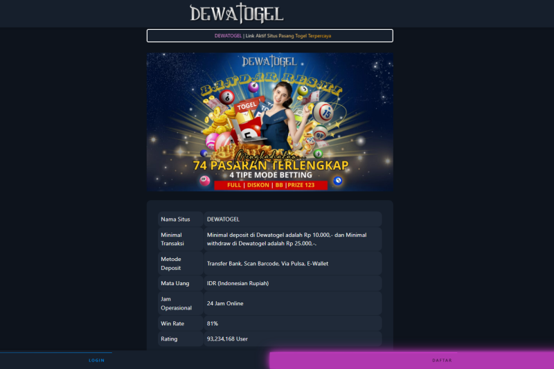 DewaTogel Link Teranyar Amat Hebat Bonusnya