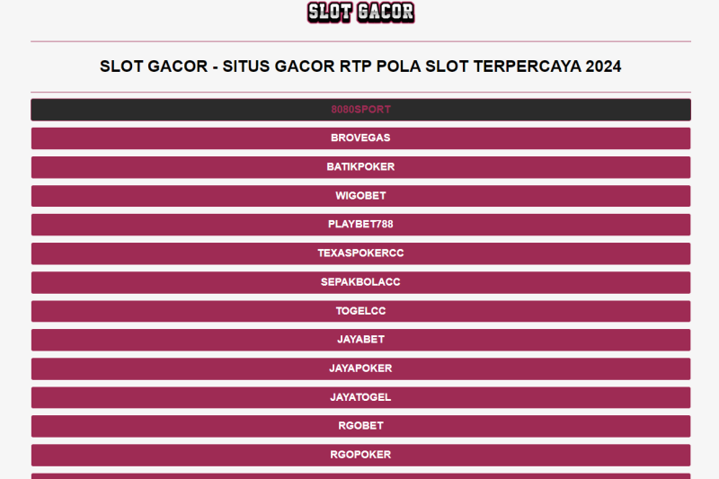 Jajaran Website Judi Slot Gacor Paling Terpercaya